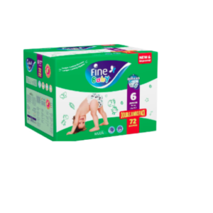 فاين بيبي حفائض أطفال بوكس مقاس (6) - 72 حفاظه