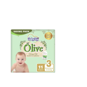 بيبي جوي حفائض بشرة صحية بزيت الزيتون مقاس 3 عبوة 11 حفاضة