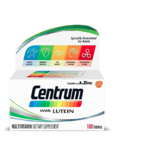 سنتروم مع مكملات اللوتين، أ إلى الزنك للبالغين مع فيتامين ب، ج، د، 100 قرص-