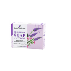 الصابون التقليدي بزيت الارجان وزيت الخزامى الاساسي من جاردن دي اوليان 100ج