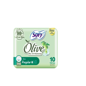 سوفي حفائض نسائية بزيت الزيتون مرطبة - رقيقة - مقاس عادي 10 حفاضة