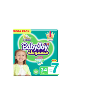 بيبي جوي حفائض مضغوطة مقاس 7 عبوة 34 حفاضة