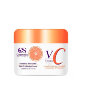 كوزمتكس سولوشن كريم بفيتامين سي لتفتيح الوجه والجسم - 300 مل
