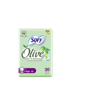 سوفي حفائض نسائية بزيت الزيتون مرطبة - رقيقة - مقاس كبير 30 حفاضة