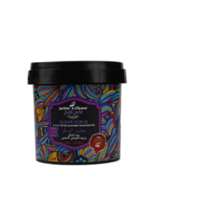 مقشر السكر بزيت الأركان وزيت الخزامى الأساسي من جاردن اوليان - 300 جرام