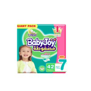 بيبي جوي حفائض مضغوطة مقاس 7 عبوة 42 حفاضة