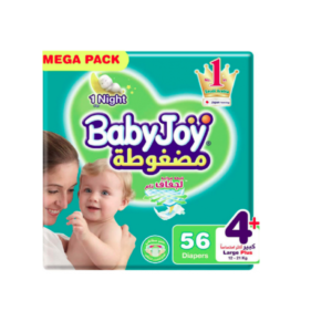 بيبي جوي حفائض مضغوطة مقاس +4 عبوة 56 حفاضة